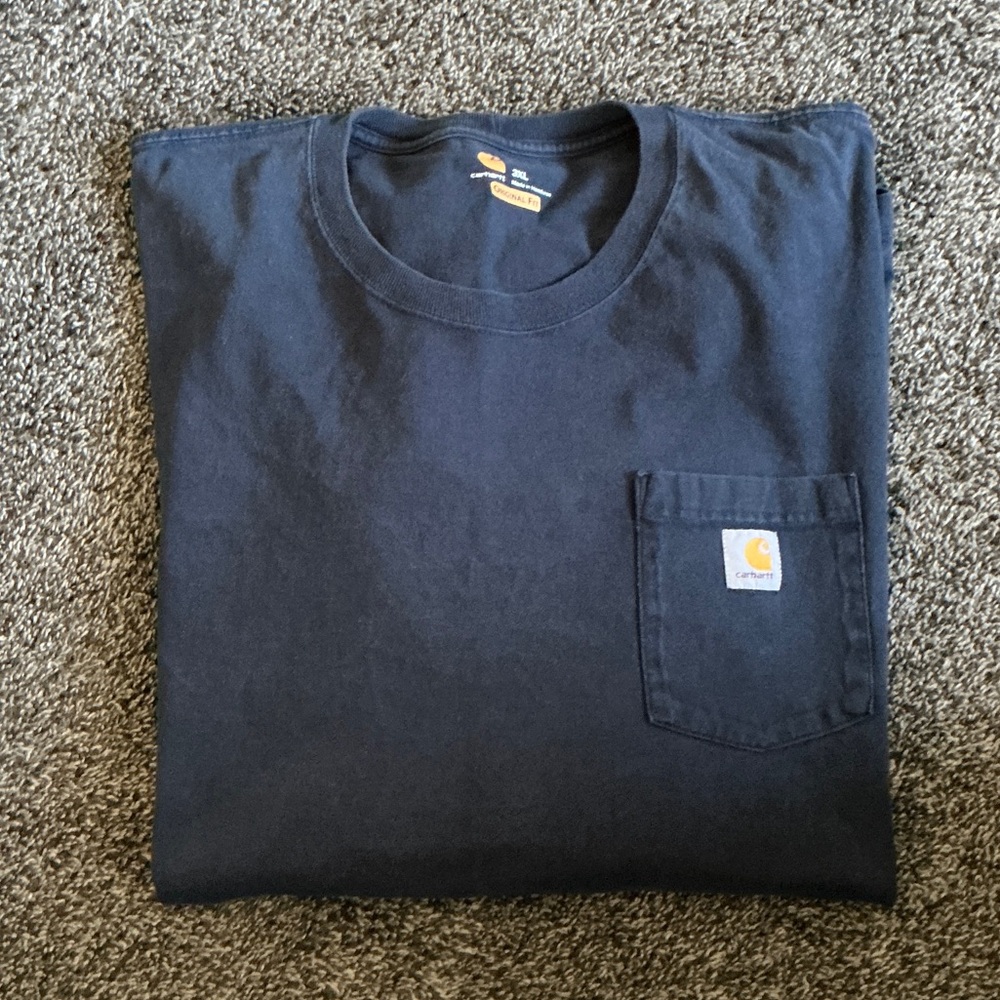 Carhartt Dark Blue Long Sleeve Tee with Pocket
